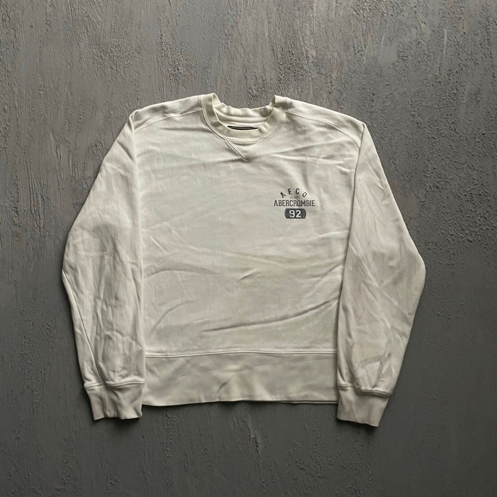Vintage Abercrombie & Fitch Sweatshirt Mens XL White 2000s y2k